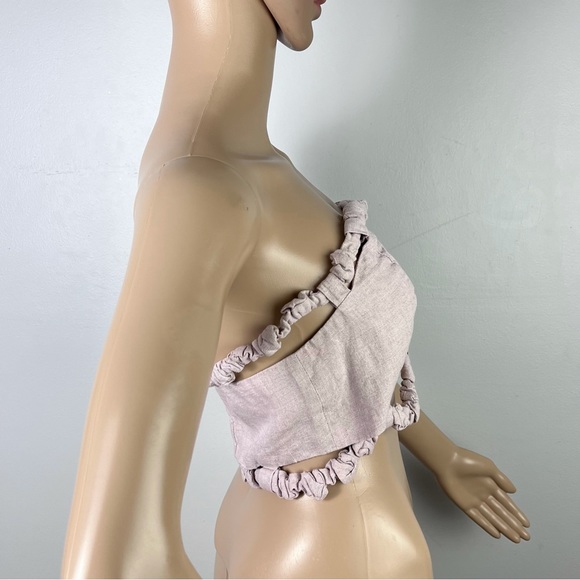 NEW GANNI PURPLE STRAPLESS CROP TOP - Picture 6 of 11